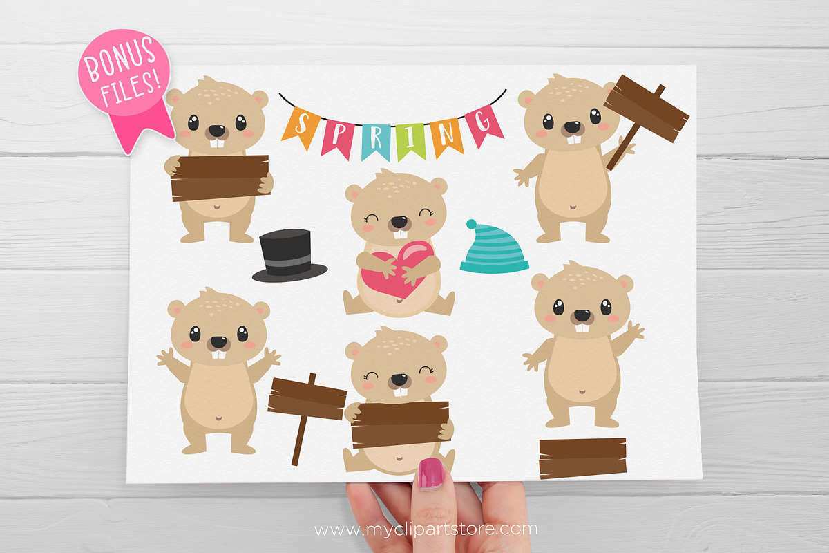 GroundHog Day Clipart + SVG, a Seasonal Illustration by MyClipArtStore (Photo 3 of 3)