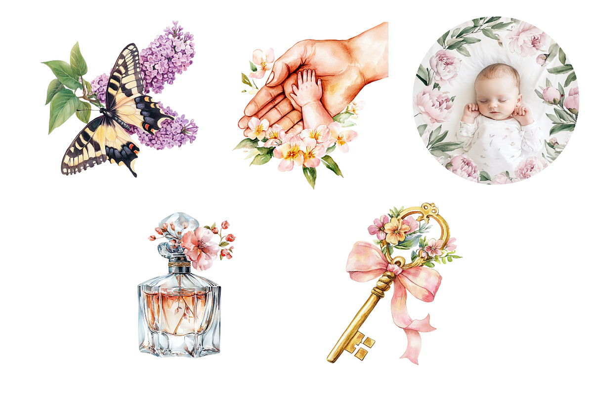 Hand-Painted Mother's Day Watercolor, a Seasonal Illustration by DreamArtGraphic (Photo 4 of 4)