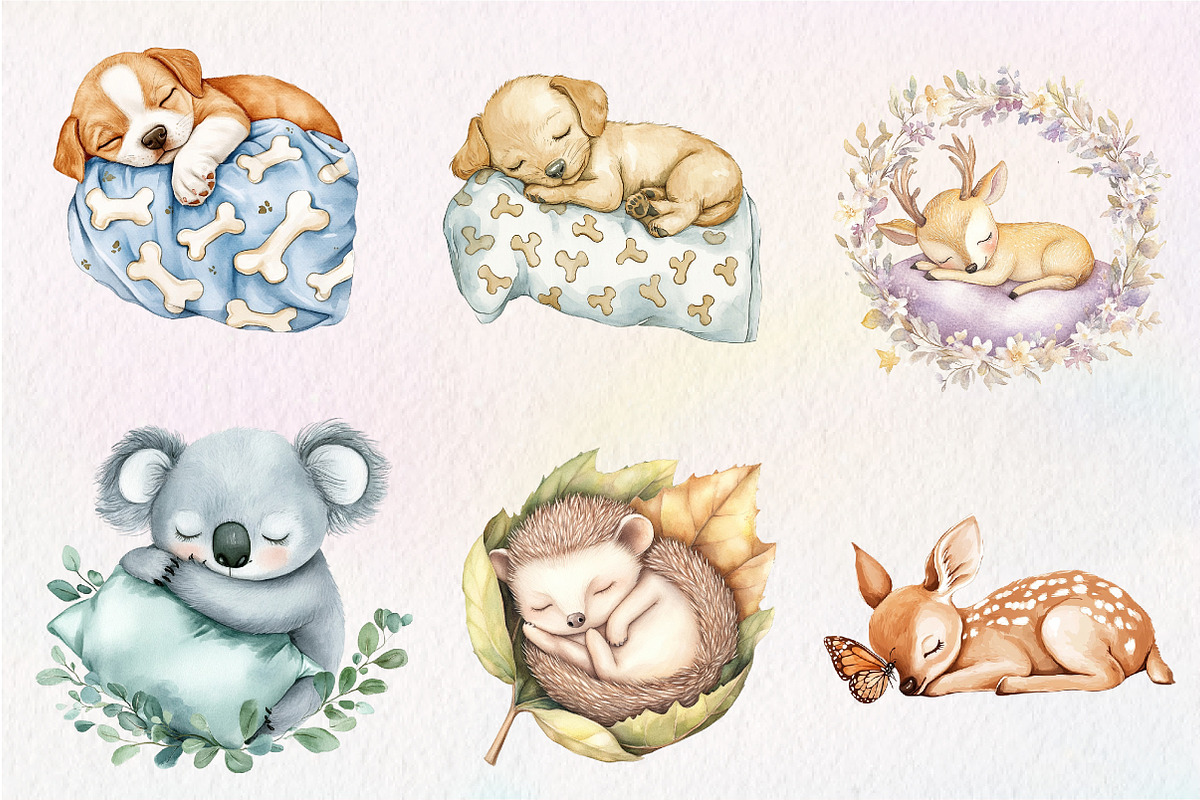 Sleeping Baby Animal, Sweet Dreams, an Illustration by CreationArt (Photo 2 of 9)