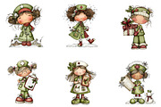 Whimsical Christmas nurse clipart, an Illustration by CreationArt (Thumbnail 3 of 5)