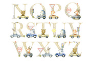 Alphabet with animals in the cars., an Animal Illustration by TaPilipa (Thumbnail 3 of 4)
