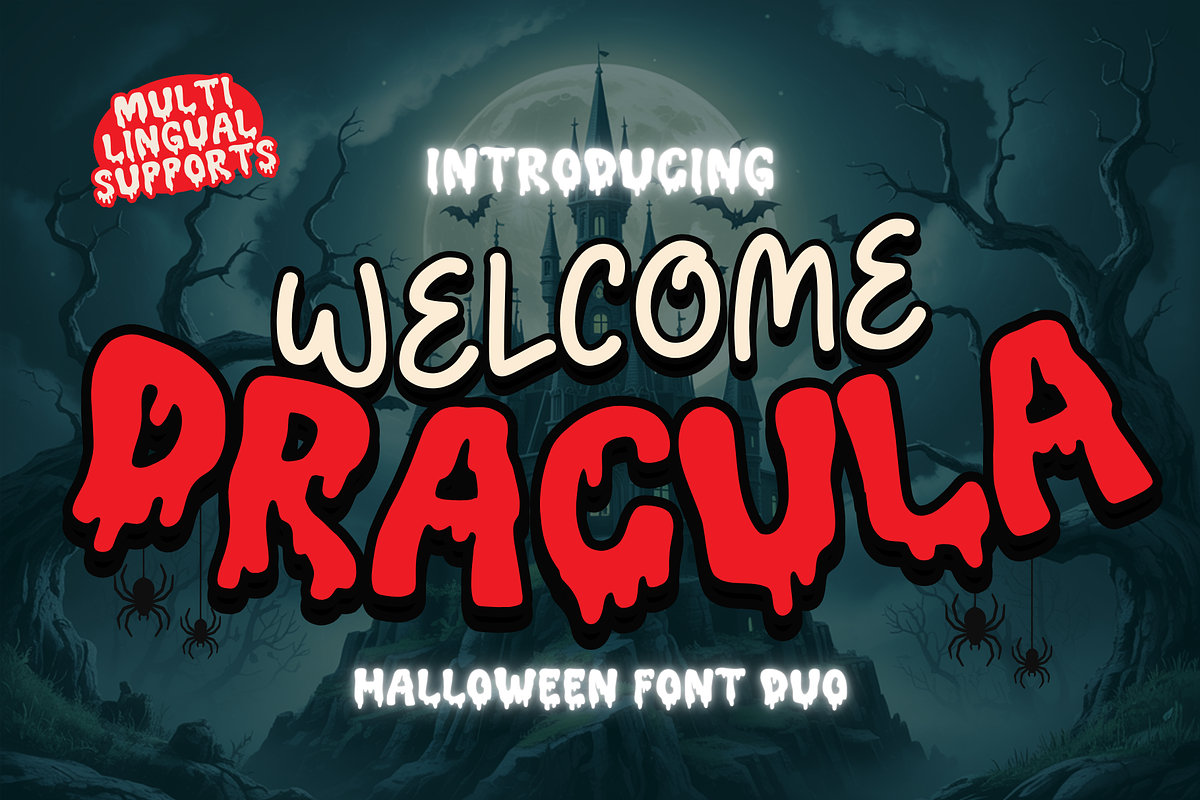 Welcome Dracula is a Halloween font, a Handwritten Font by Brown Cupple (Photo 1 of 12)