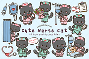 Cute Nurse Cat Clipart, an Animal Illustration by Blumensdiary (Thumbnail 1 of 6)