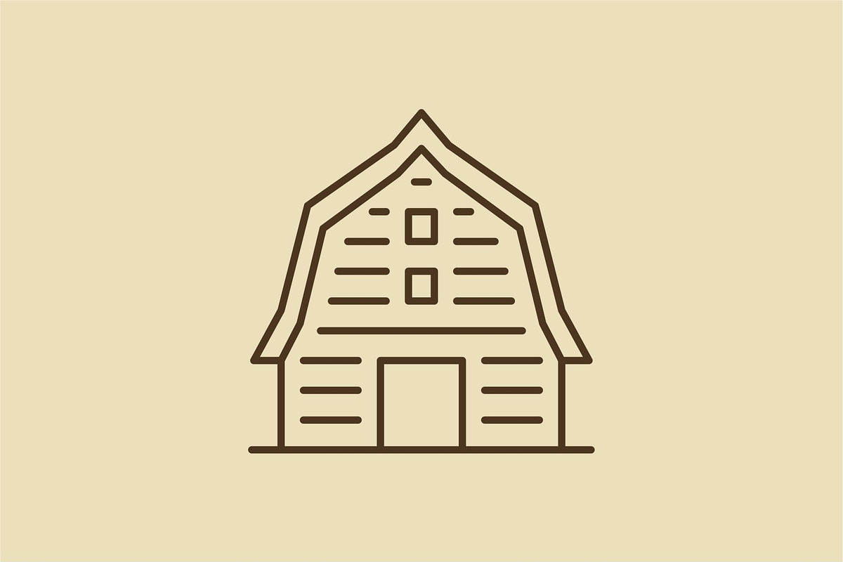 Type of Barns Line Set, an Outline Icon by Buqancreative (Photo 8 of 10)