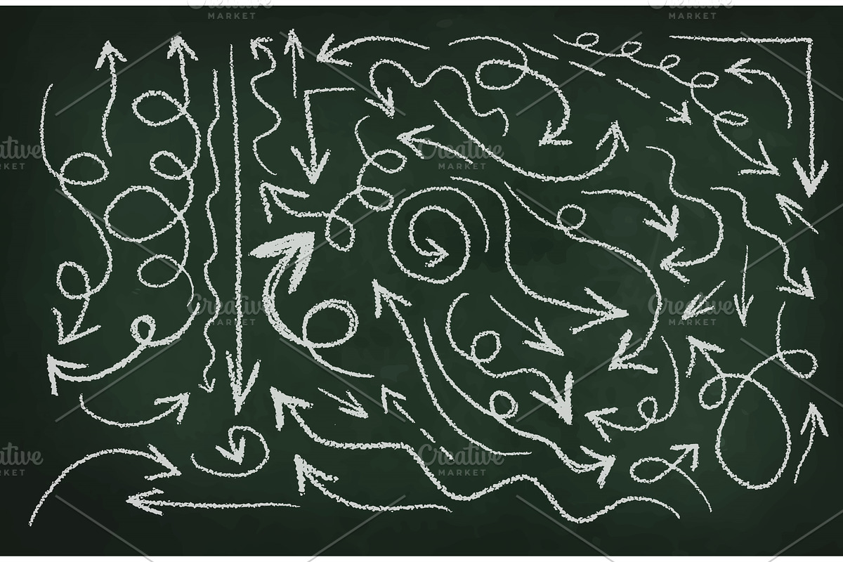 Arrows drawn on the board. vector, an Education Illustration by Nenahliadava Design