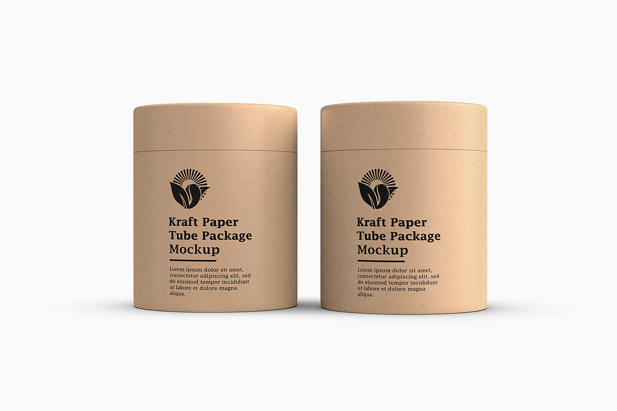 Kraft Cylindrical Tube Package Box, a Packaging Mockup by Ram Studio LLC (Photo 4 of 16)
