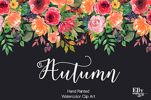 Autumn - Watercolor Flower Clip Art