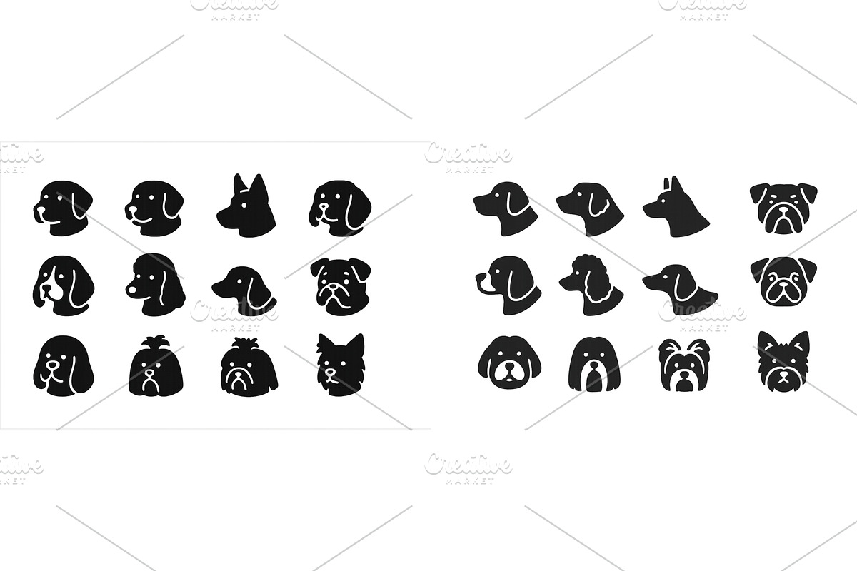 Various dog silhouettes showcasing, an Animal Illustration by ZinetroN