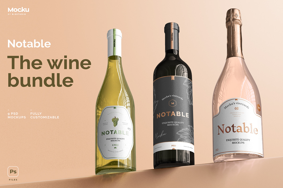 Notable - The Wine Bundle, a Packaging Mockup by Mocku (Photo 1 of 17)