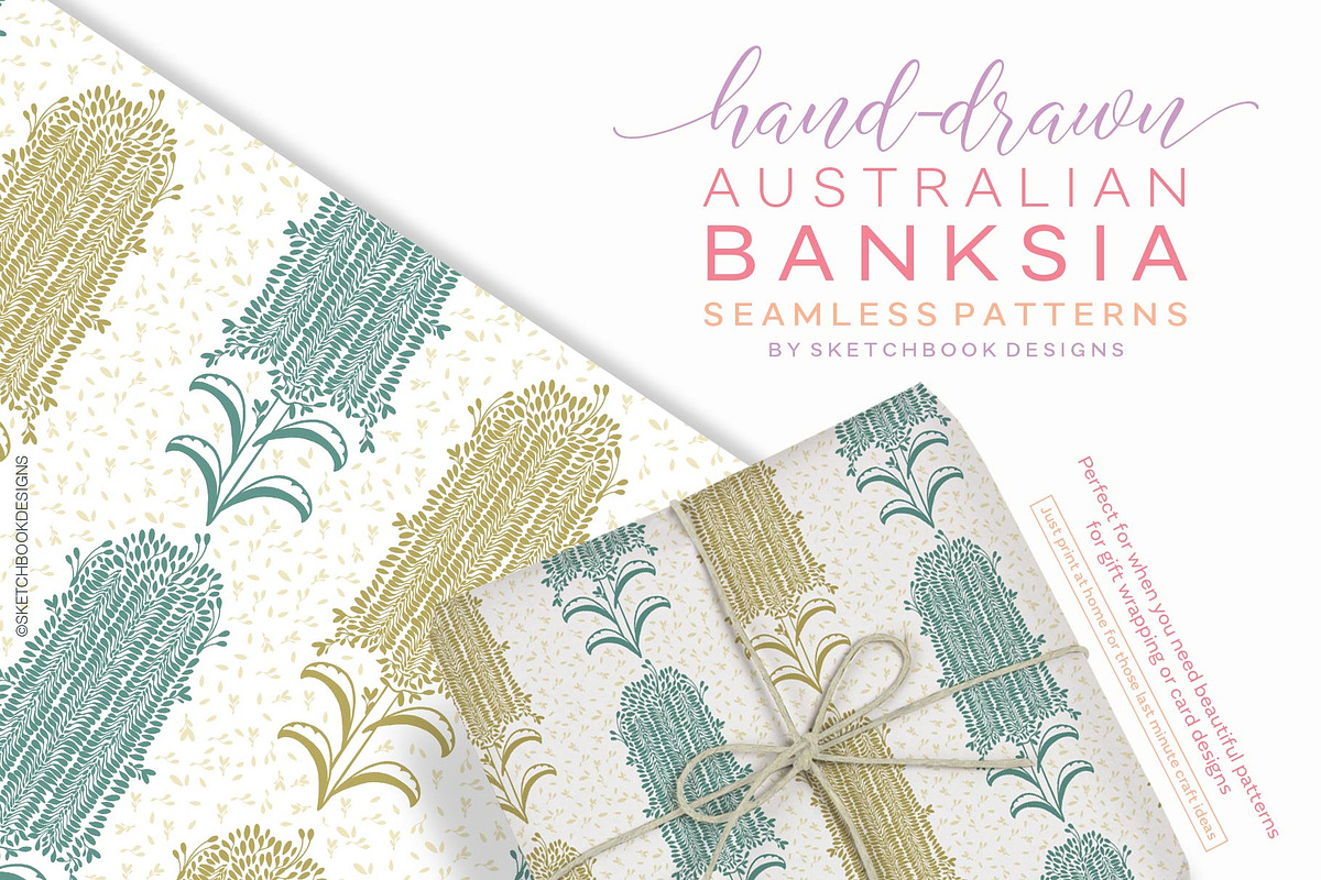 Australian Banksia Seamless Patterns, a Pattern Graphic by Sketchbook Designs (Photo 4 of 7)