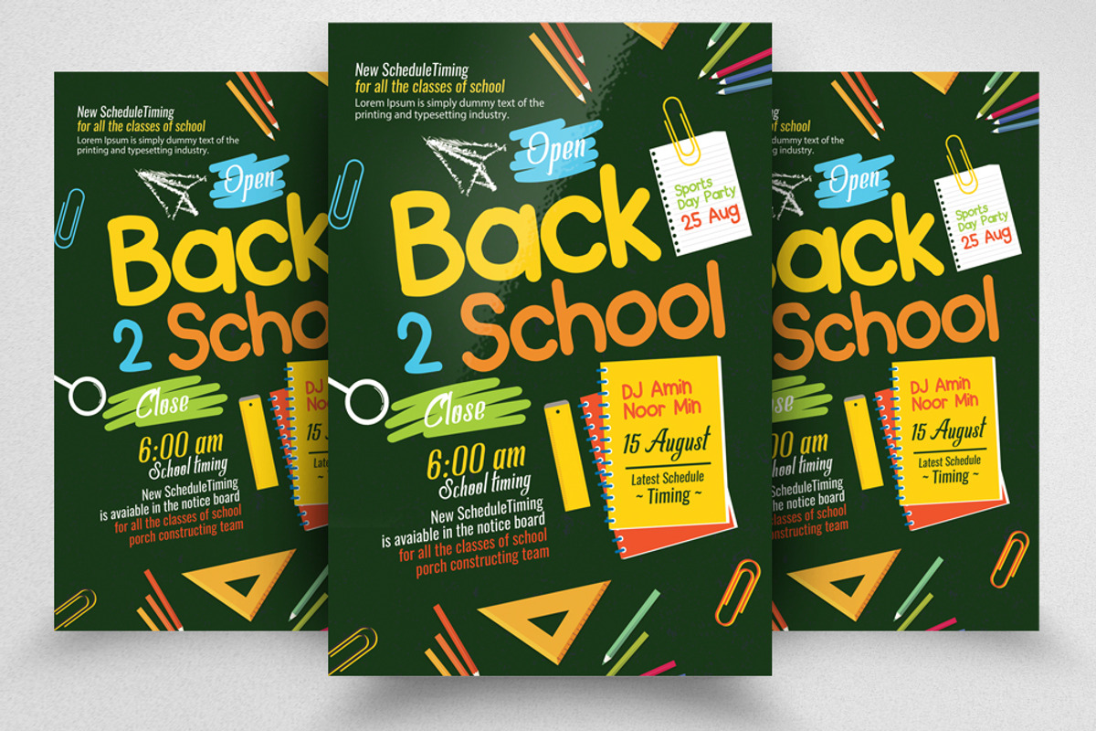 Back to School Flyer Template, a Flyer Template by Psd Templates (Photo 1 of 2)