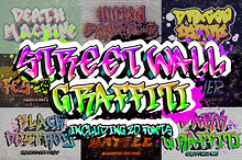 Street Wall Graffiti Font Bundle