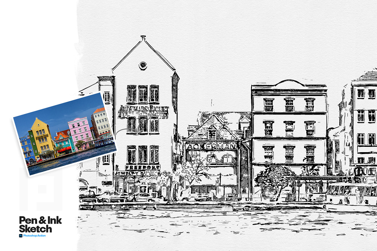 Pen and Ink Sketch Photoshop Action, an Action Add-On by Shovajit (Photo 10 of 17)
