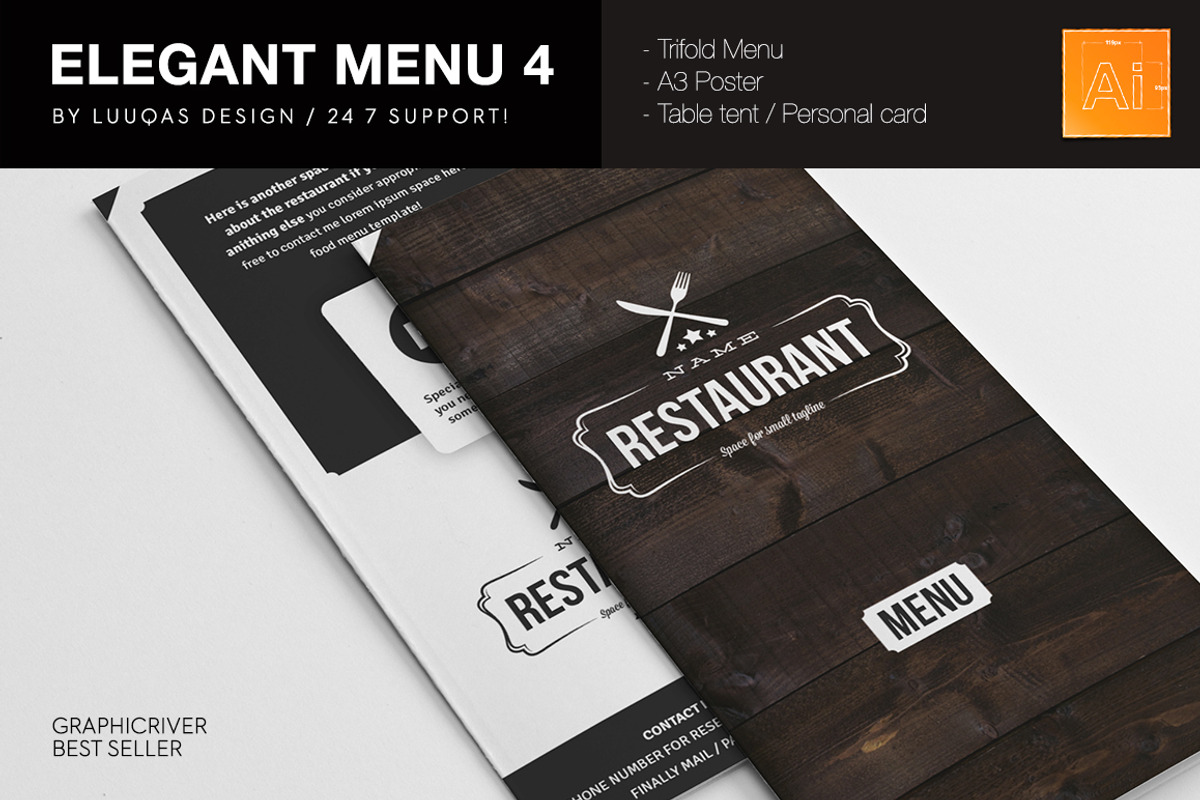 Elegant Food Menu 4, a Brochure Template by Luuqas Design (Photo 3 of 6)