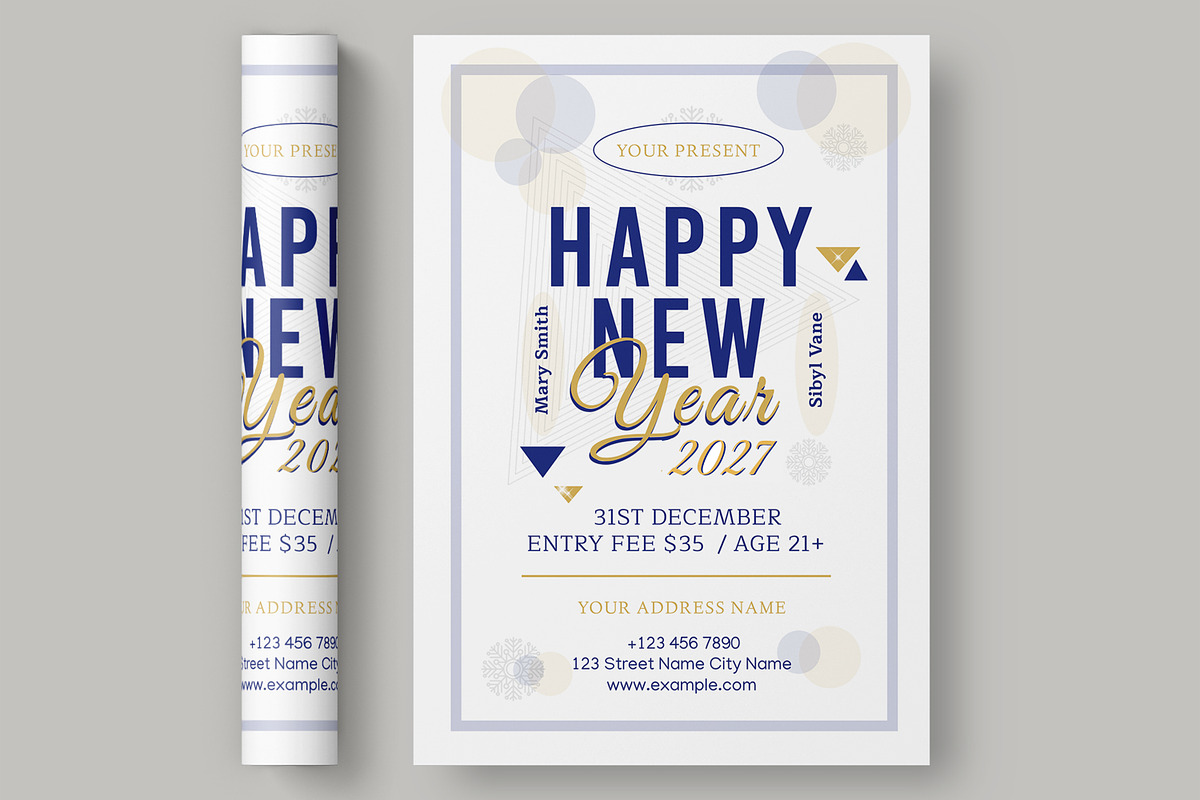 Happy New Year Flyer 2027, a Flyer Template by ContestDesign (Photo 2 of 2)