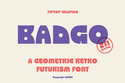 Badgo - Geometric Retro Futurism, a Sans Serif Font by Tiptop Graphic (Thumbnail 1 of 10)