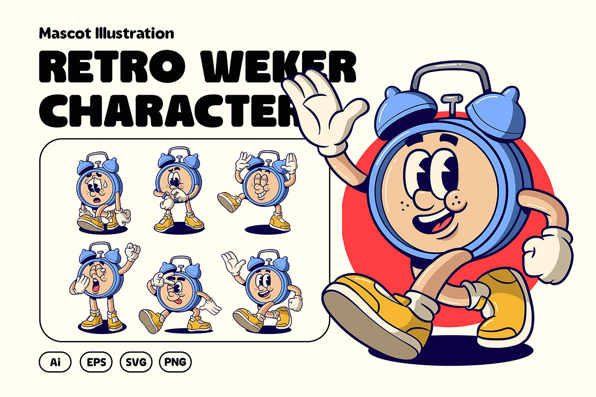 Retro Weker Characters, an Object Illustration by Graptail (Photo 1 of 9)
