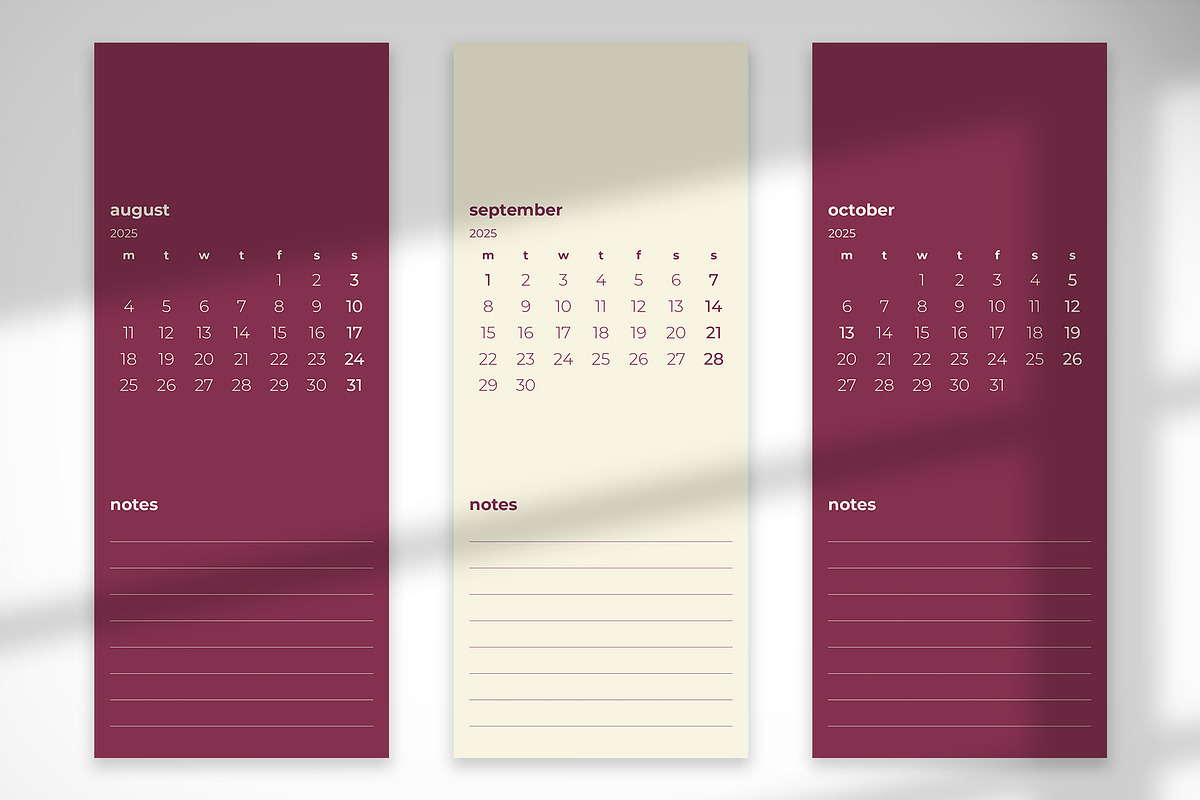 Red Plum 2025 Monthly Calendar, a Print Template by McLittle Stock (Photo 5 of 6)
