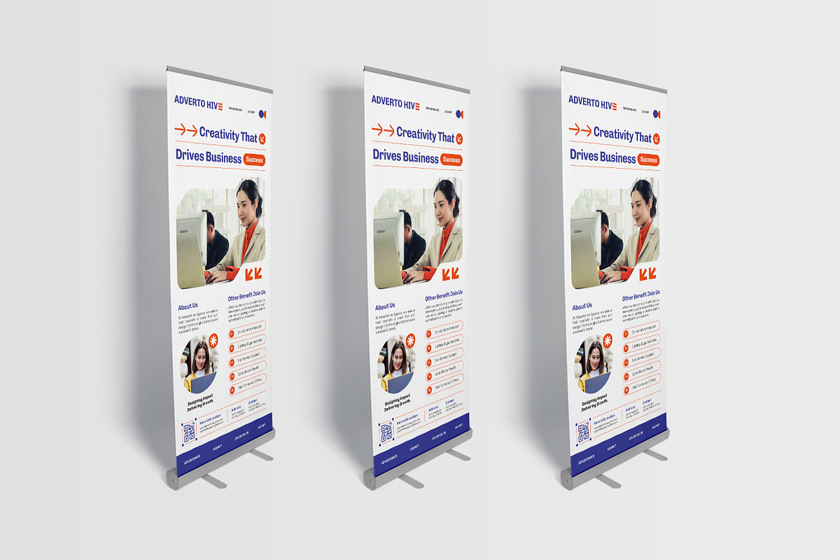Advertohive Agency - Roll Up Banner, a Print Template by Esensifiksi.studio (Photo 1 of 2)