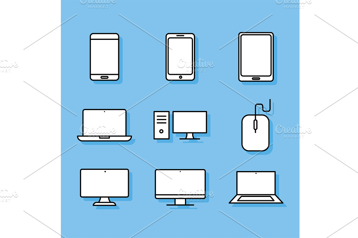 set of devices technology, a Technology Illustration by studiogstock