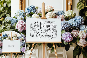 Welcome Sign Mockup Bundle, Easel