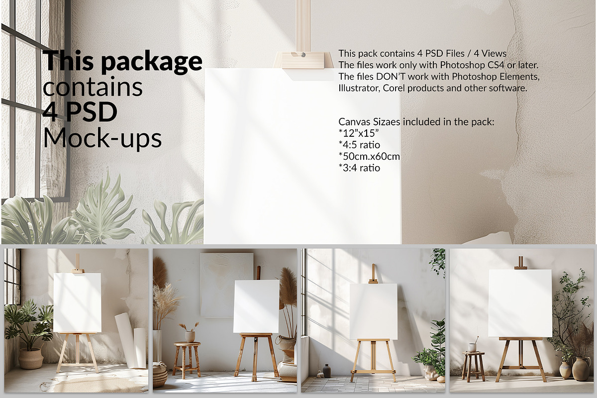 Boho Canvas Mockup - 4 Sizes, a Household Mockup by mock-ups (Photo 2 of 8)