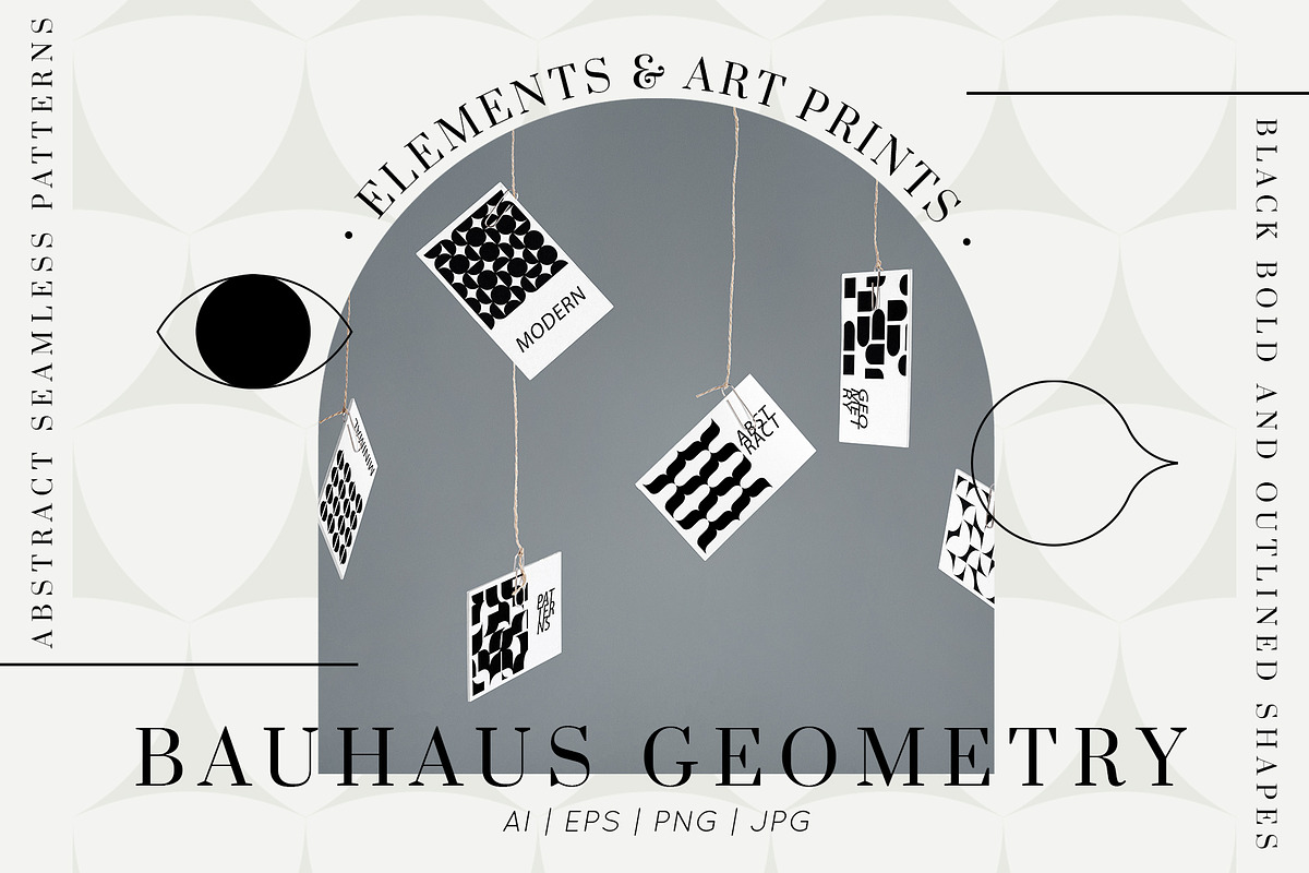 BAUHAUS GEOMETRY SEAMLESS PATTERNS, a Texture Graphic by Creativemaker (Photo 1 of 12)