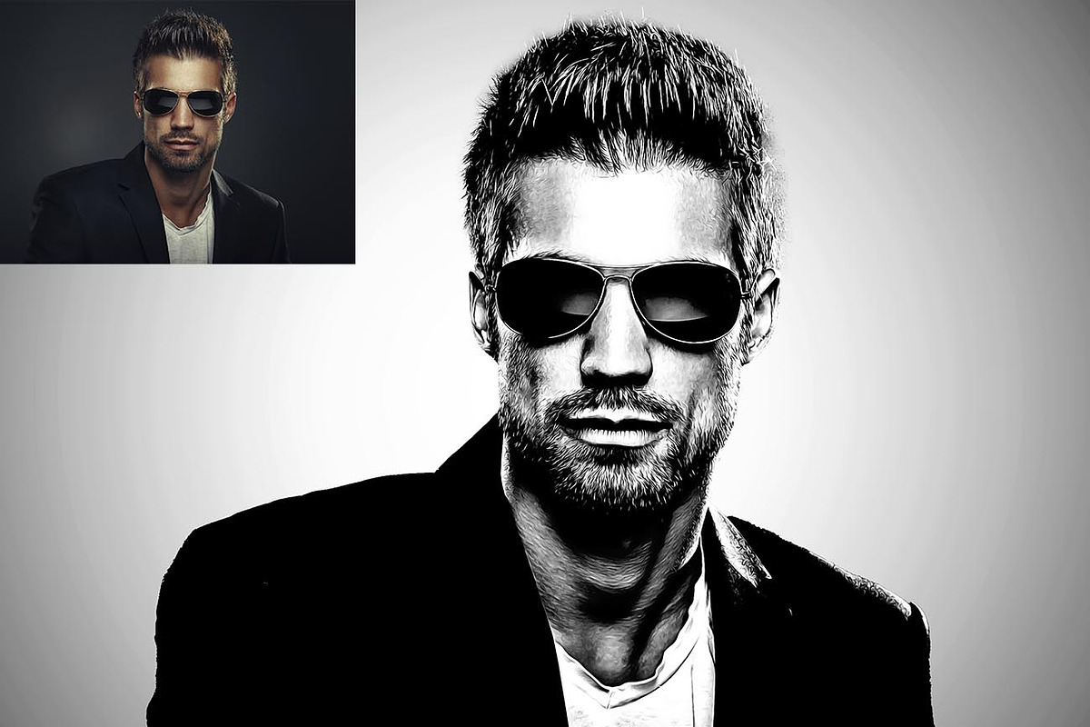 Exclusive B & W Portrait Ps Action, an Action Add-On by Studio Retouch (Photo 12 of 12)