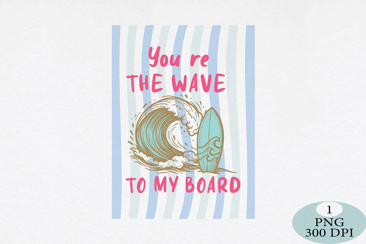 Surfboard Summer Pun Hand Drawn PNG, an Illustration by Daily.Designs (Photo 1 of 3)