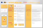 Mono Resume CV + FREE Business Card, a Resume Template by Pixel Strawberry (Thumbnail 2 of 4)