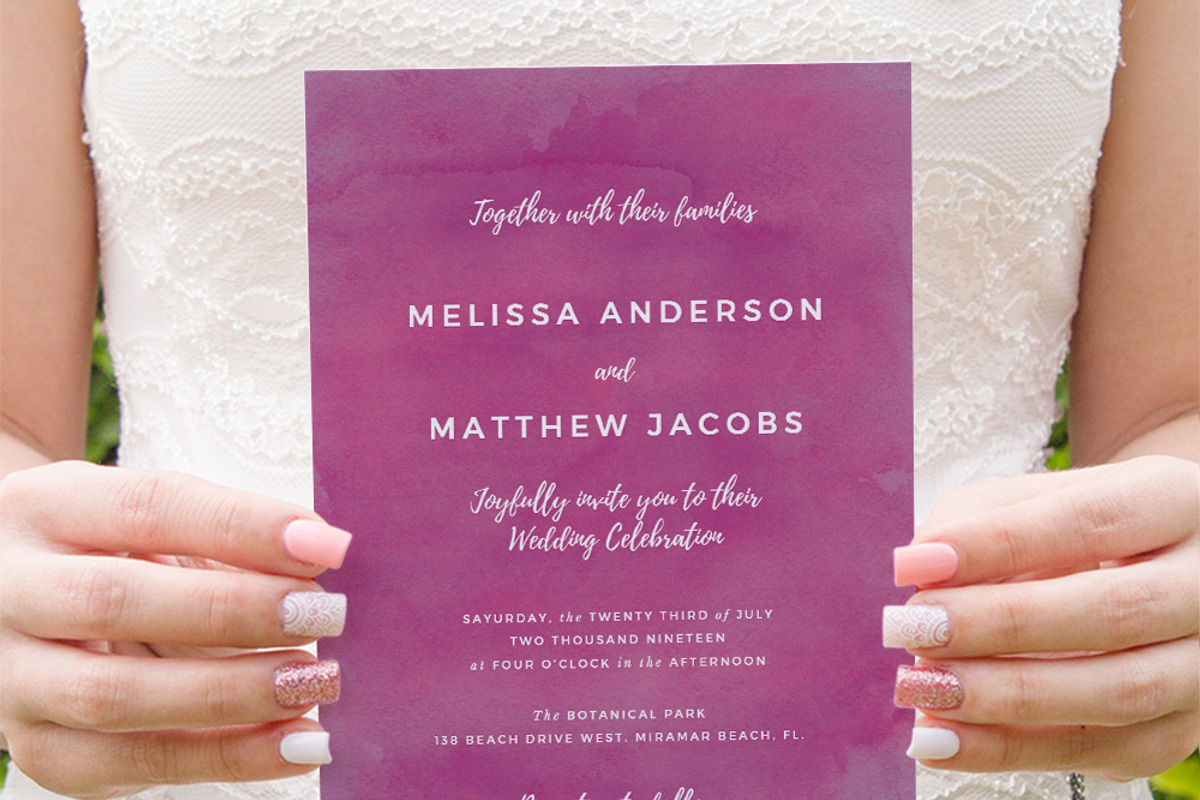 Purple brush watercolor invite, an Invitation Template by Inkpower (Photo 3 of 7)