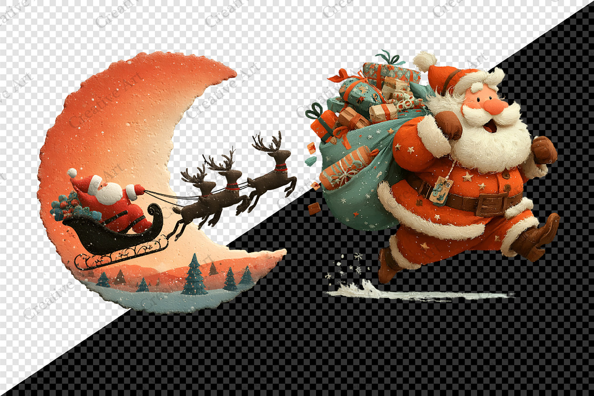 Christmas Santa Clipart Bundle, an Illustration by Creative Art (Photo 9 of 10)