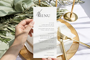 Card Mockup 4x9 Menu In Hand Olive, a Merchandise Mockup by PawMockups (Thumbnail 5 of 9)