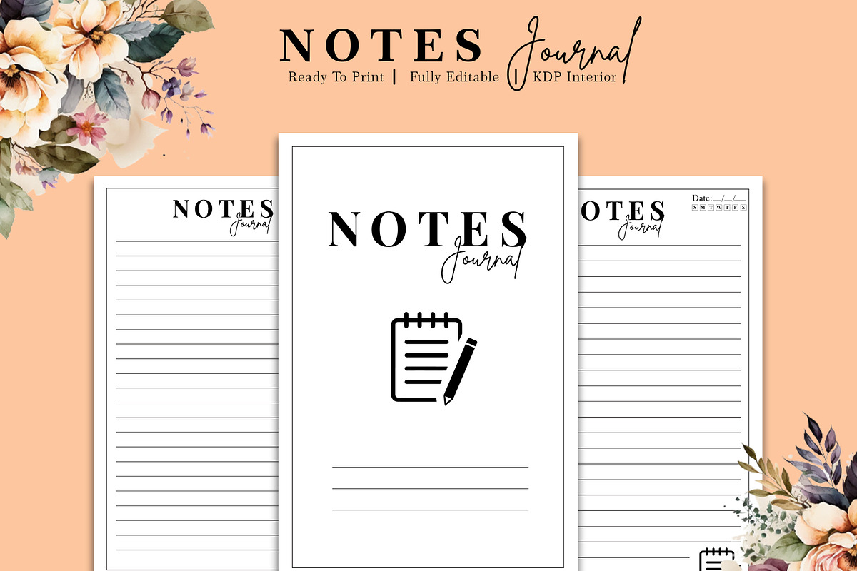 Notes Journal Kdp Interior, a Stationery Template by Hurairagraphics (Photo 1 of 3)