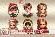 Kids Adorable Chibi clipart,Girls, a Person Illustration by CraftArtStory (Thumbnail 3 of 7)