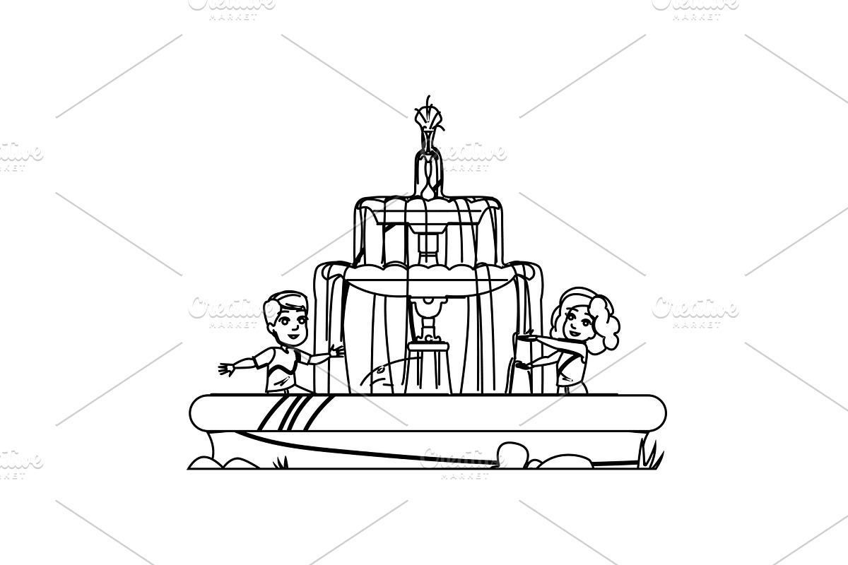 splash fountain kid vector, a Person Illustration by pikepicture
