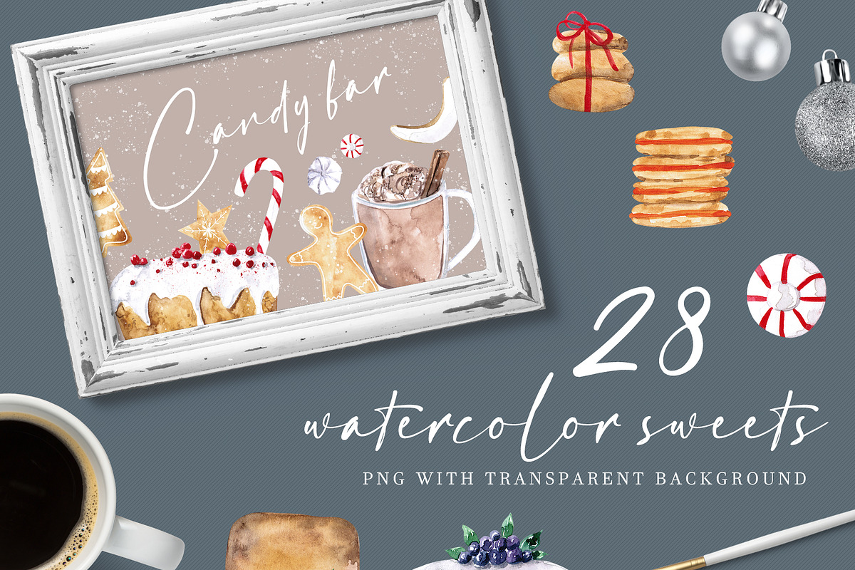 Watercolor Christmas sweets, a Food Illustration by LeriaArt watercolor (Photo 3 of 3)