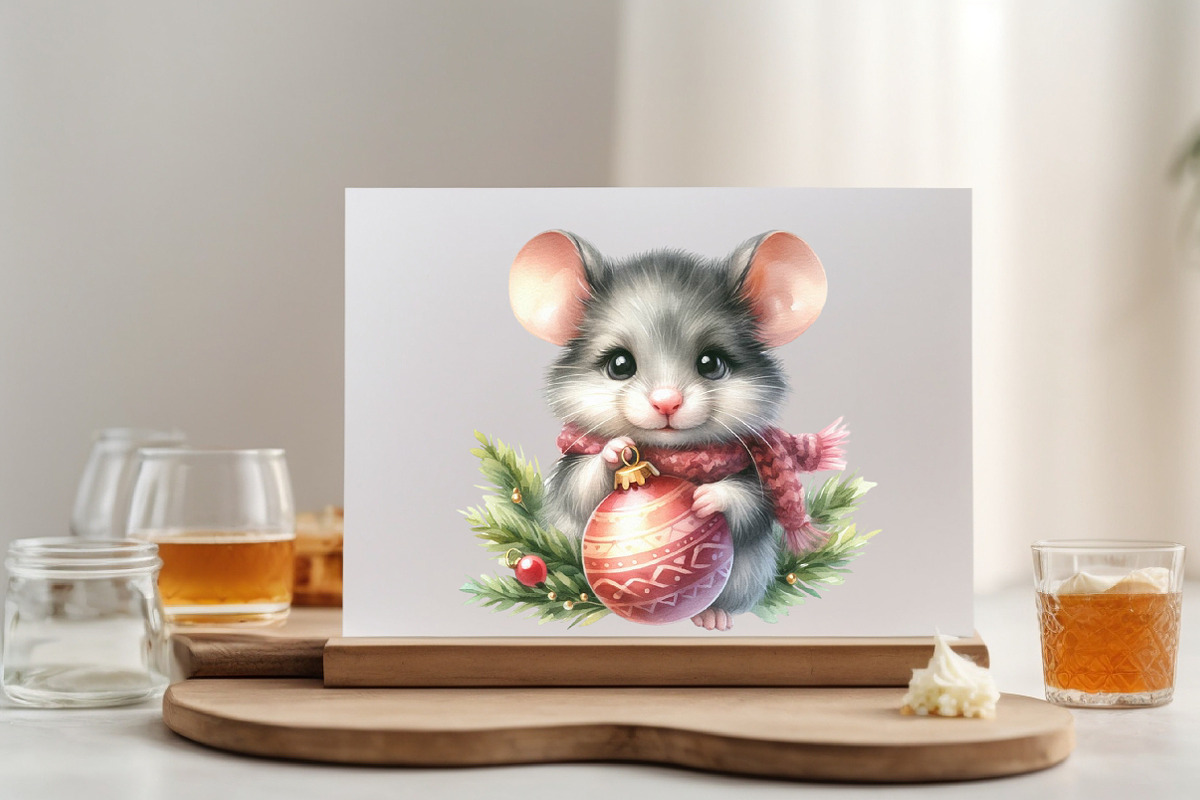 Christmas Mouse with Ornament, an Illustration by DreamArtGraphic (Photo 5 of 5)