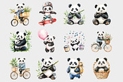 Watercolor Panda Clipart, a Seasonal Illustration by Design Market (Thumbnail 2 of 5)
