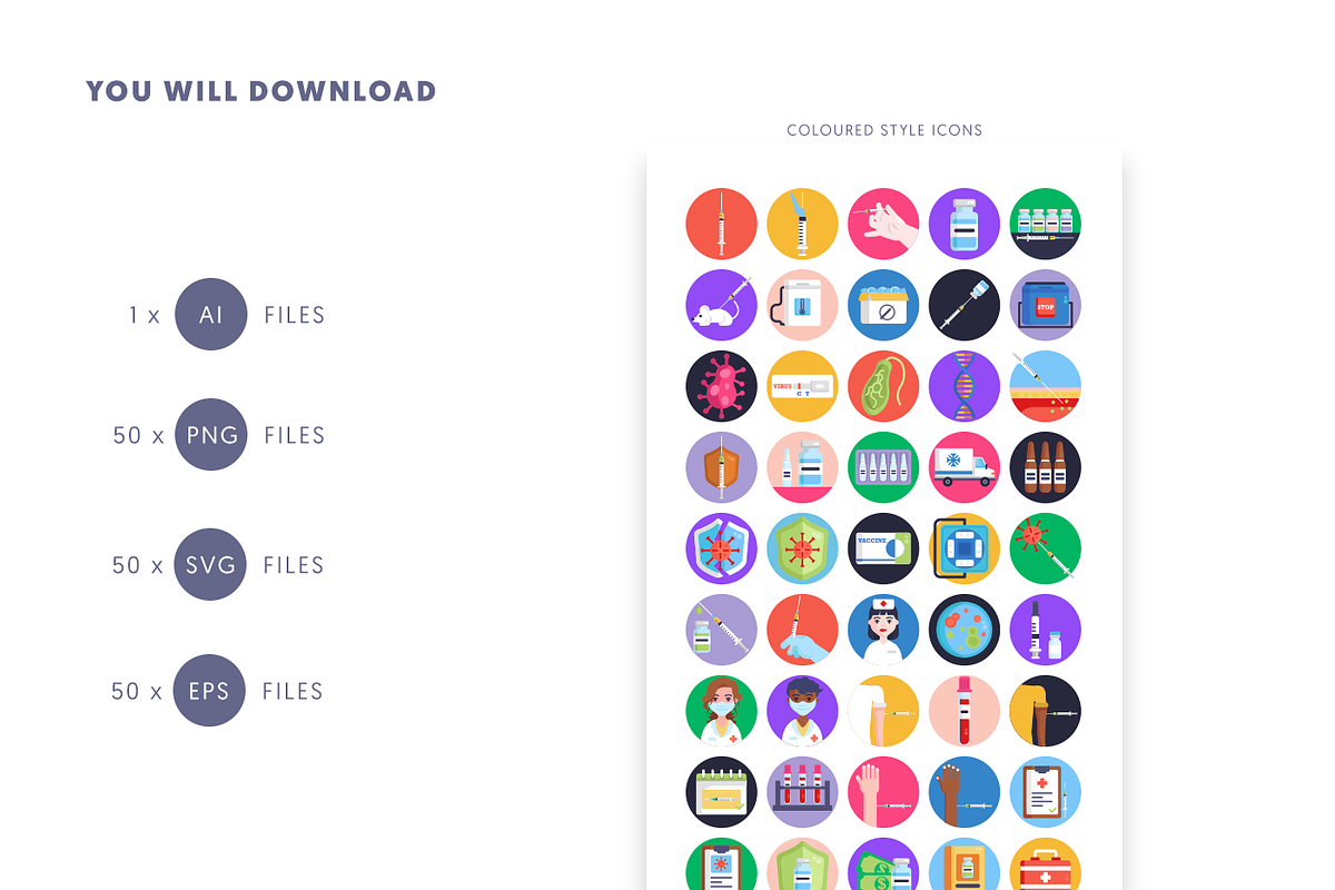 50 Vaccination Icons, an Outline Icon by Dighital (Photo 10 of 10)