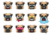 Pug Emoji Set, an Animal Illustration by Cartoon Shop (Thumbnail 2 of 10)