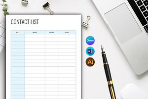 Contact List, a Stationery Template by DesignDevisers