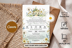 Editable Fairy House Invitation Card