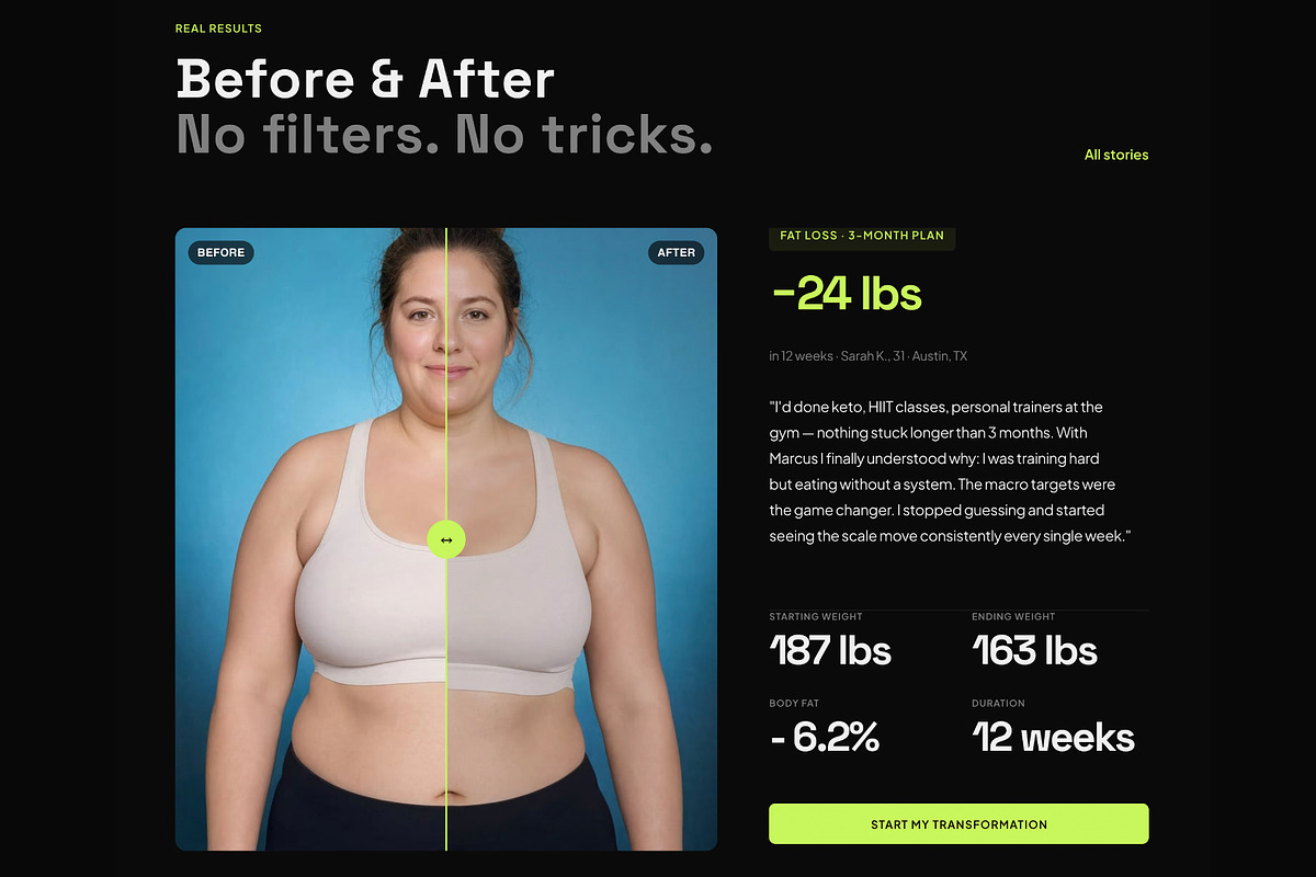 MarcusReid Personal Trainer Template, a Landing Page Template by vatesdesign (Photo 3 of 4)