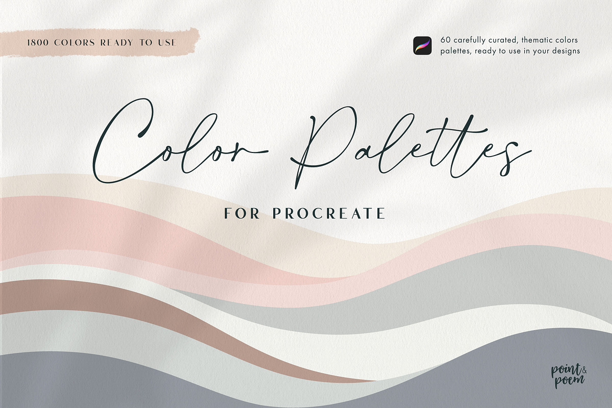 Procreate Color Palette Bundle, a Palette Add-On by Point and Poem (Photo 1 of 9)