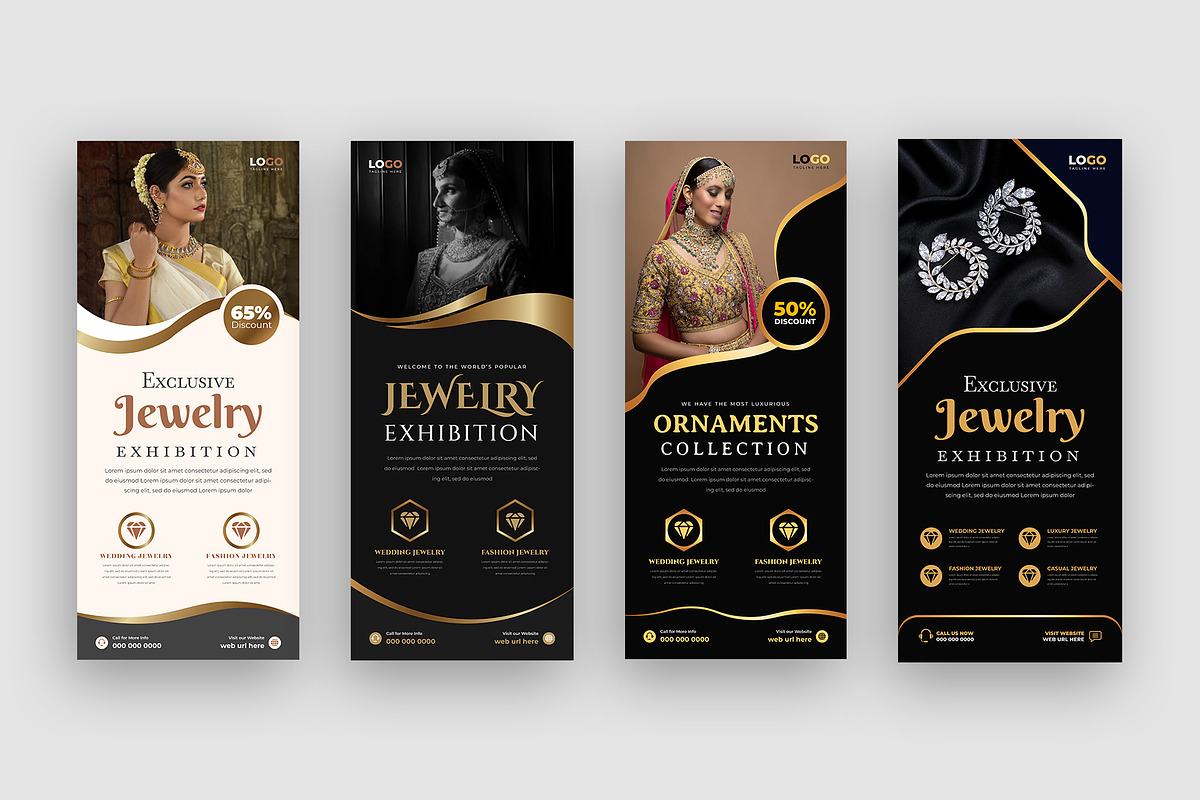 Jewelry business roll up banner, a Stationery Template by Designgrove
