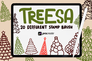 Treesa - 20 Stamp Brush Procreate