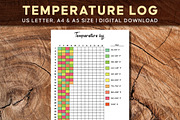 Temperature Log | Monthly Weather, a Print Template by Graphicsnext (Thumbnail 2 of 4)