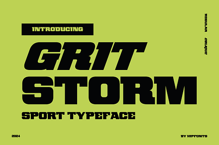 Gritstorm - Sport Typeface, a Sans Serif Font by HipFonts