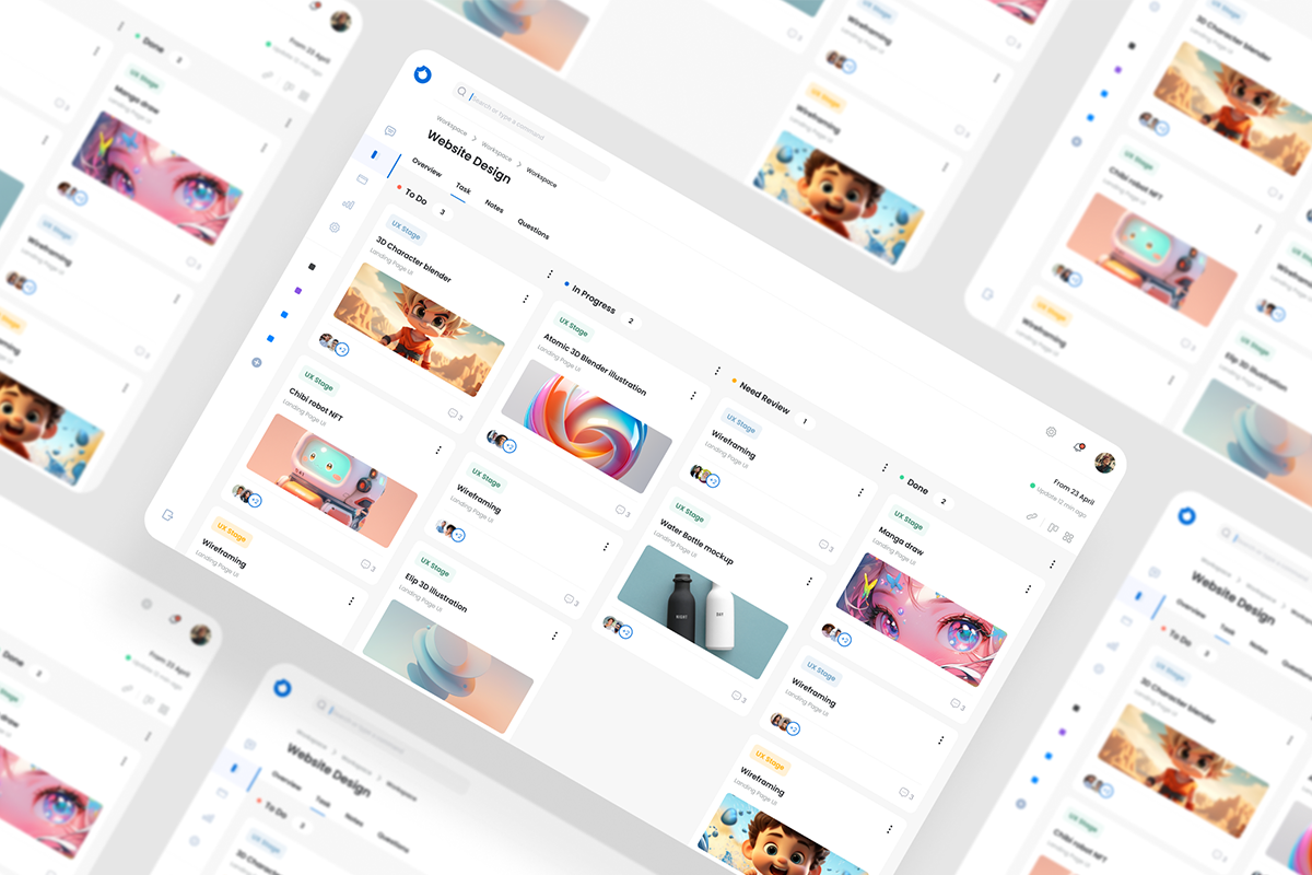 Task Management Dashboard UI Kit, an UI Kit Template by iDoodle Studio